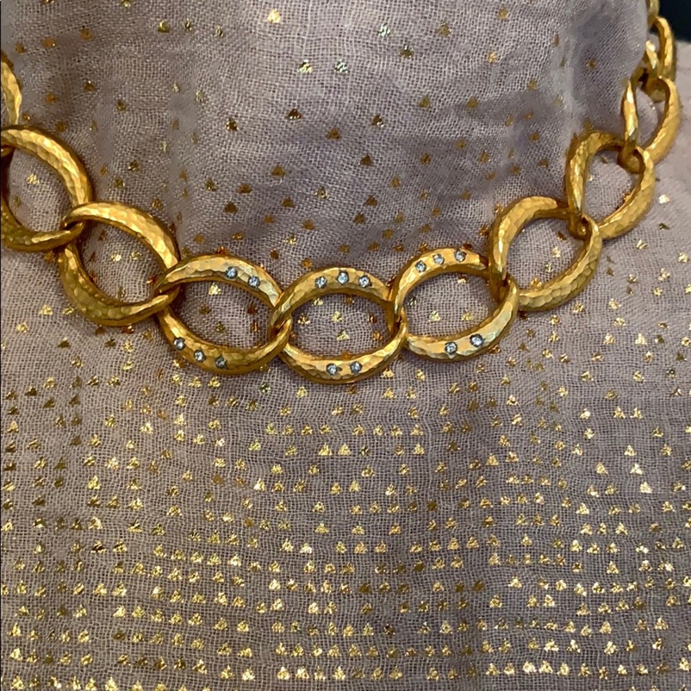 NWOT large link gold tone toggle necklace